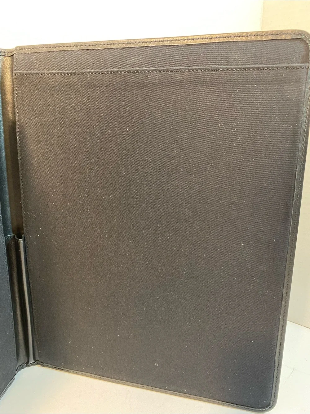 HARTMANN Black Leather Padfolio Tablet Pad Holder
